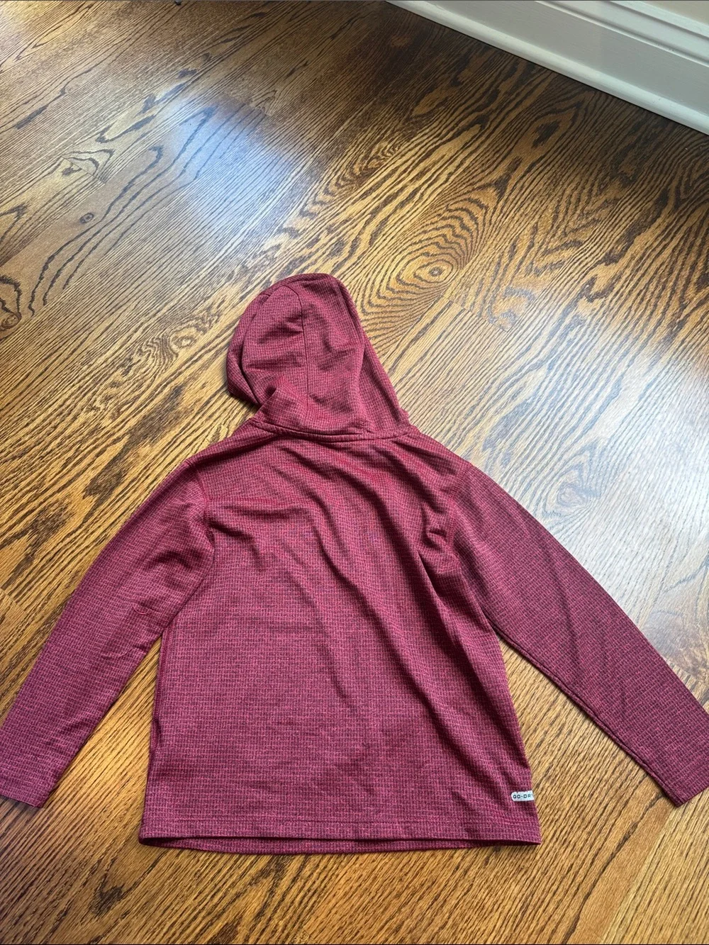 Kids' Burgundy Hooded Long-Sleeve Top - Total Chaos Graphic Size XS / 6 Dry fit